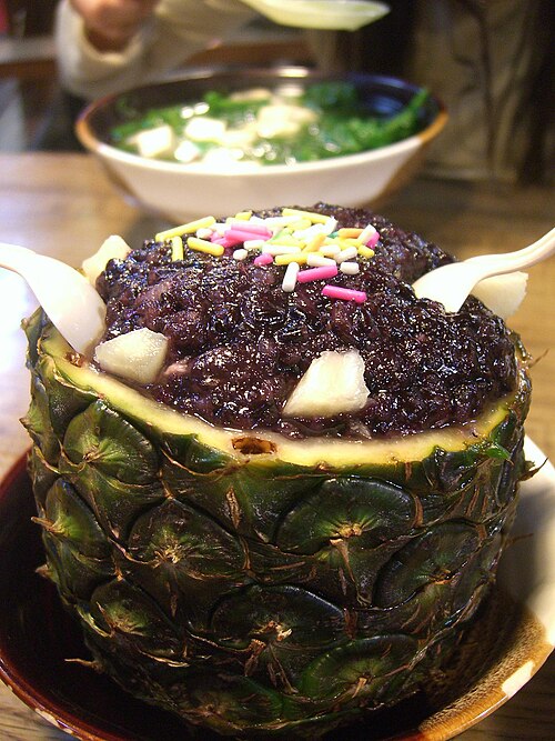 菠萝紫米饭示意图